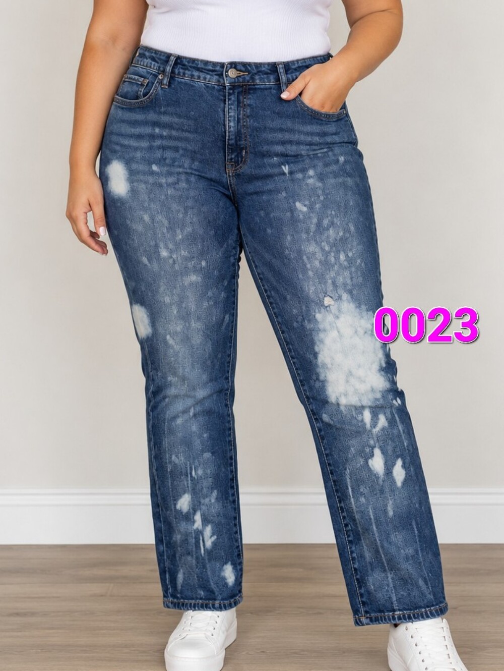 Lauren Ralph Lauren Distressed Blue Straight-Leg Jeans - 16